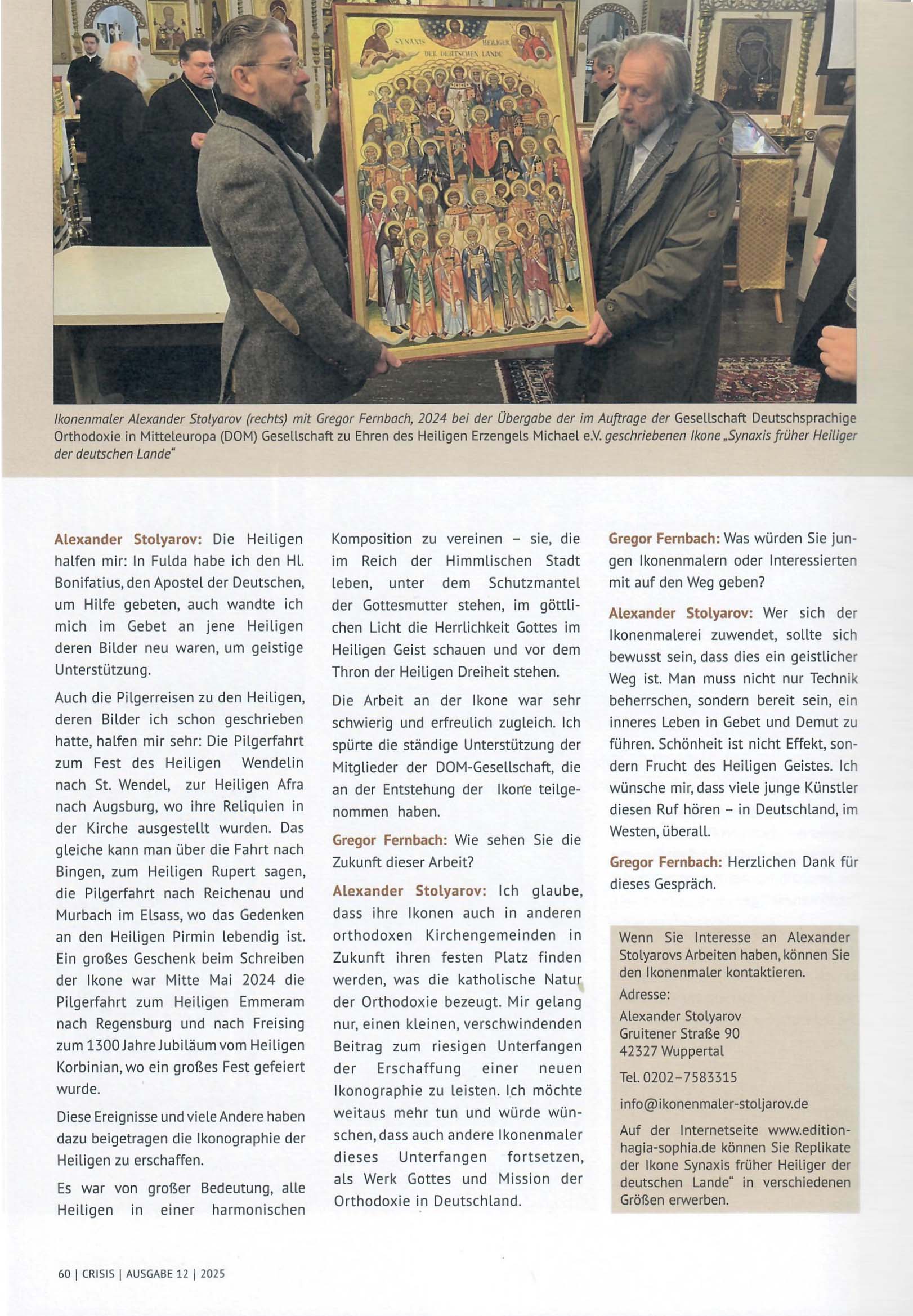 Alexander Stoljarov - Magazin CRISIS, Ausgabe 12